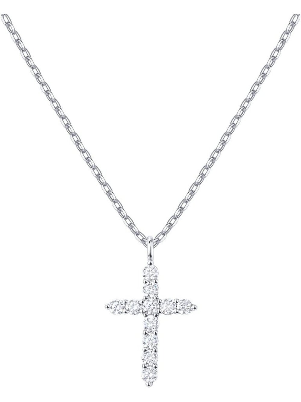 Women’s White Gold 14K Gold Plated Cross Pendant Necklace Elegant Cross Jewelry